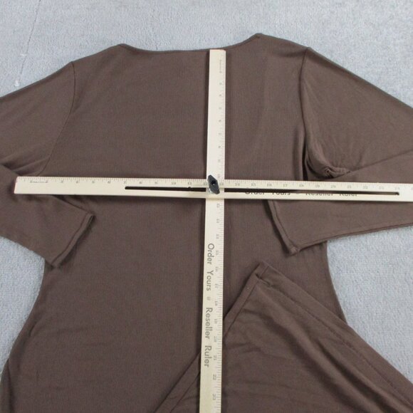 SKIMS Soft Lounge Long Sleeve Slip Dress Womens 4X Cocoa Brown Low Bust Plus NWT - Picture 6 of 8